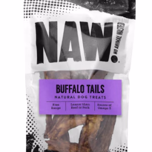 NAW Buffalo Tails, a natural dog chew that is suitable for puppies from 4 months of age. Full of omega 3. A safer alternative to beef or pork if dogs have sensitivities