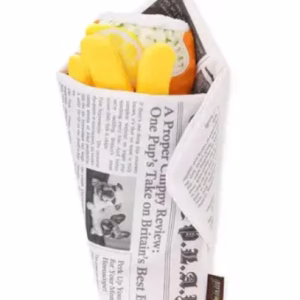 P.L.A.Y. Chippy Chews crinkly cod squeaky fries newspaper dog toy